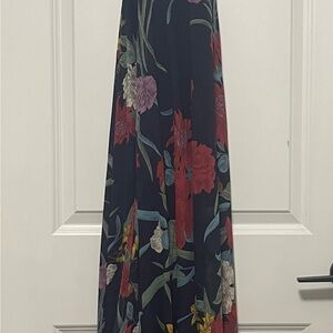 Floral Maxi Skirt - Black
